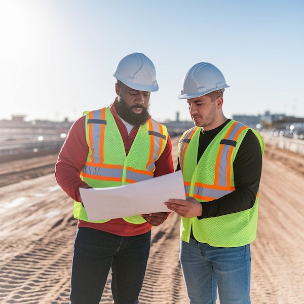 men in safety gear